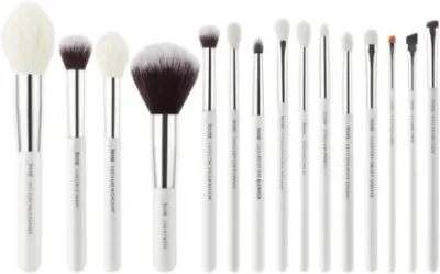 Набор кистей для макияжа Jessup White Silver Mix Hair Brush Set, модель T242, 15 шт