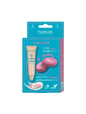 Набор Floslek Cosy Lips сахарный скраб для губ 14 г и масло-баттер для губ Oksikoko 10 г