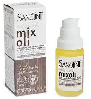 Шелковистое масло для волос с арганой и биотином Sanotint Mixoli Silken Oil