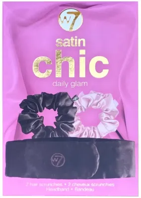 Набор аксессуаров для волос W7 Satin Chic атласная повязка и резинки 2 шт