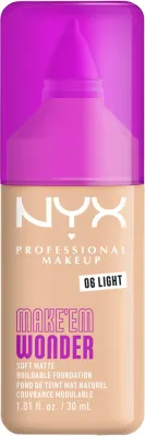 NYX Professional Makeup Podkład do twarzy - Тональный флюид NYX Professional Make Em Wonder Soft Matte матирующий стойкий, 30 мл