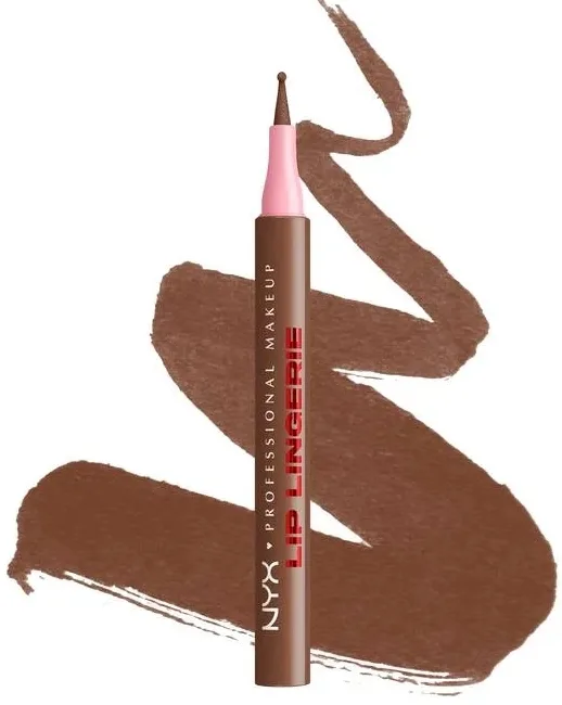 NYX Professional Makeup Konturówka do ust - Лайнер для губ NYX Professional Lip Lingerie Liner Stain контурный, водостойкий, 1 мл, оттенок Up To No Good (Cool Brown)