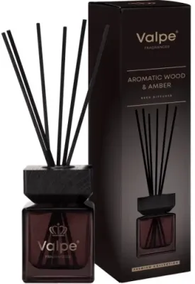 Аромадиффузор для дома Bispol Valpe Aromatic Wood Amber Diffuser 80 мл деревянная крышка