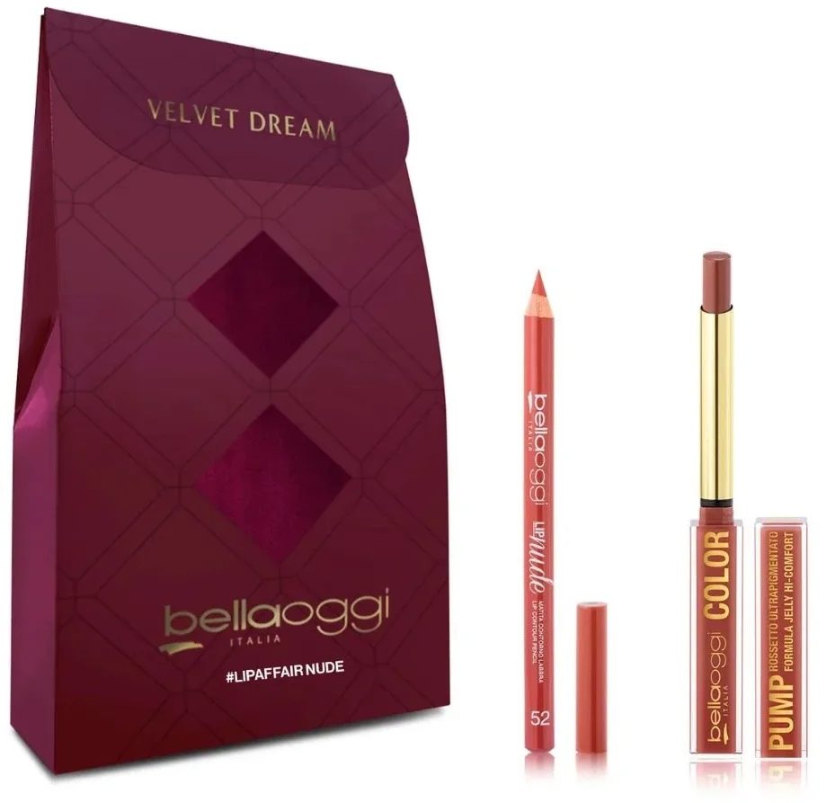 Набор для губ Bellaoggi Lip Affair Nude гелевая помада оттенок 002 Honey Waffles 0.7 г и карандаш оттенок 52 1.1 г