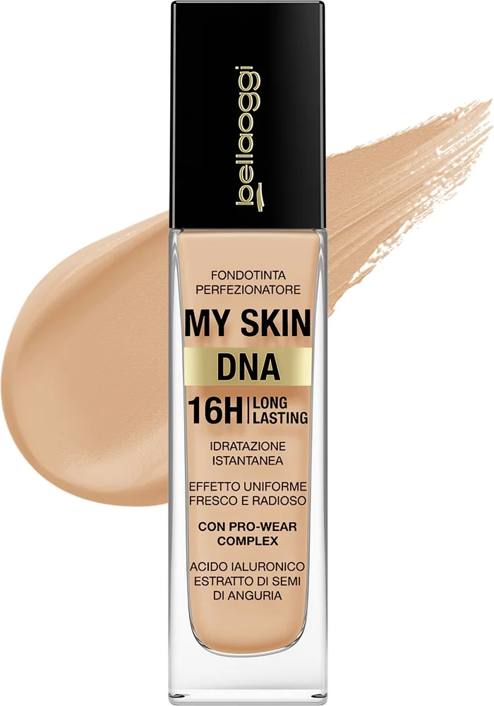 Тональный флюид Bellaoggi My Skin DNA 16H стойкий натуральный, 38 г, оттенок 15C - Golden Sand