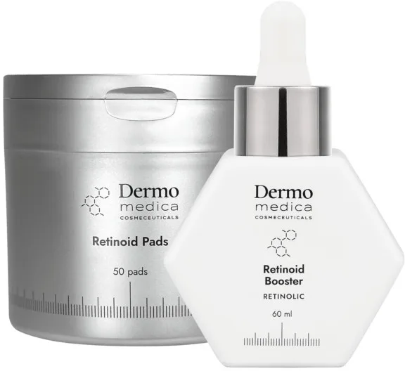 Набор для лица Dermomedica Retinoid Booster концентрированная сыворотка с ретинолом и пэды для проблемной кожи 60 мл+50 шт