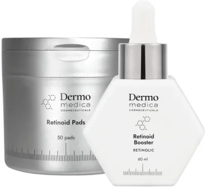 Набор для лица Dermomedica Retinoid Booster концентрированная сыворотка с ретинолом и пэды для проблемной кожи 60 мл+50 шт
