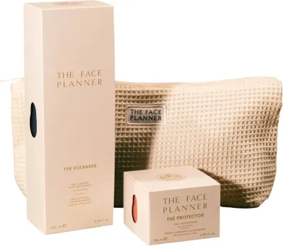 Набор The Face Planner The Simple Plan очищающий гель с ниацинамидом 200 мл увлажняющий крем 50 мл и косметичка