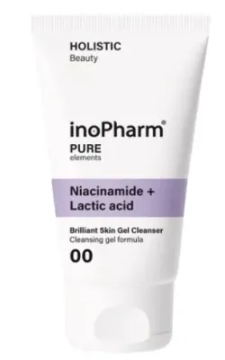 Очищающий гель для лица InoPharm Pure Elements с ниацинамидом молочной кислотой и гамамелисом 150 мл