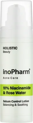 Лосьон для лица InoPharm Holistic Beauty Acne Care с ниацинамидом 10% и розовой водой 30 мл