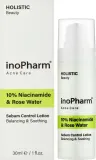 Лосьон для лица InoPharm Holistic Beauty Acne Care с ниацинамидом 10% и розовой водой 30 мл — фото 2
