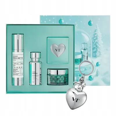 Набор для лица VT Cosmetics Shining Holiday эссенция с частицами cica крем и сыворотка с пептидами 50+50+30 мл