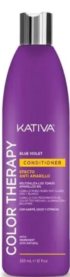 Кондиционер против жёлтых оттенков Kativa Color Therapy Blue Violet Conditioner, 355 мл