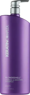 Шампунь Keratin Complex Blondeshell для седых и светлых волос с фиолетовыми пигментами и кератином, 1000 мл