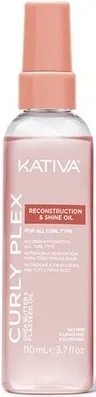 Восстанавливающее масло-блеск для кудрявых волос Kativa Curly Plex Reconstruct & Shine Oil