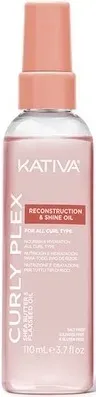 Восстанавливающее масло-блеск для кудрявых волос Kativa Curly Plex Reconstruct & Shine Oil