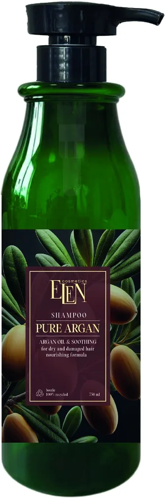 Шампунь Elen Cosmetics Pure Argan для сухих и повреждённых волос, с аргановым маслом, 250 мл