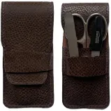 Маникюрный набор DuKaS PL 1774HN 3 предмета, футляр из натуральной кожи, коричневый — фото 1