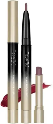 Помада для губ Derol 2-in-1 Lipstick / Lip Liner с карандашом-контуром, 2 в 1, 3 г