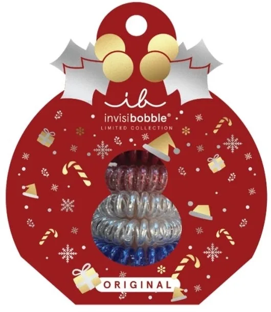 Набор заколок для волос Invisibobble Frosted Twirl с новогодними дизайнами 5 шт/ Инвизибабл