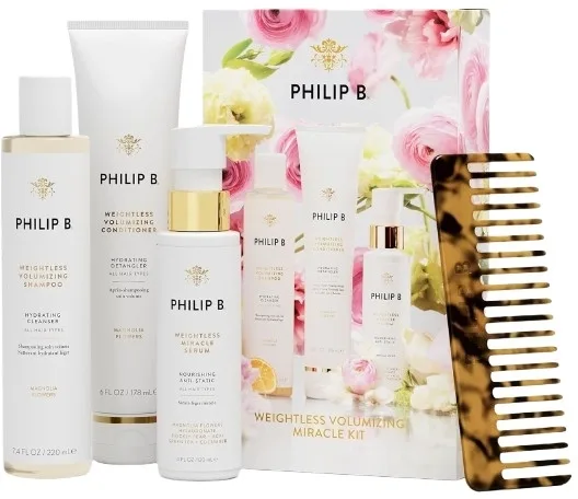 Набор для волос Philip B Weightless Volumizing шампунь кондиционер сыворотка и расческа для объема 220+178+120 мл