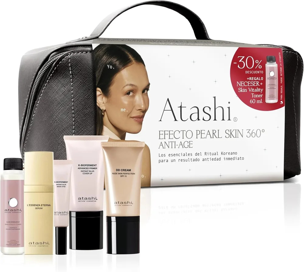 Набор Atashi Ritual Effect Pearl Skin тоник 60 мл сыворотка 30 мл средство для области вокруг глаз 15 мл праймер 50 мл и DD-крем