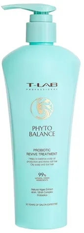 Маска-кондиционер для волос с пробиотиками T-LAB Professional Phyto Balance, пробиотик, AHA-кислоты, экстракт алоэ и нори, 300 мл
