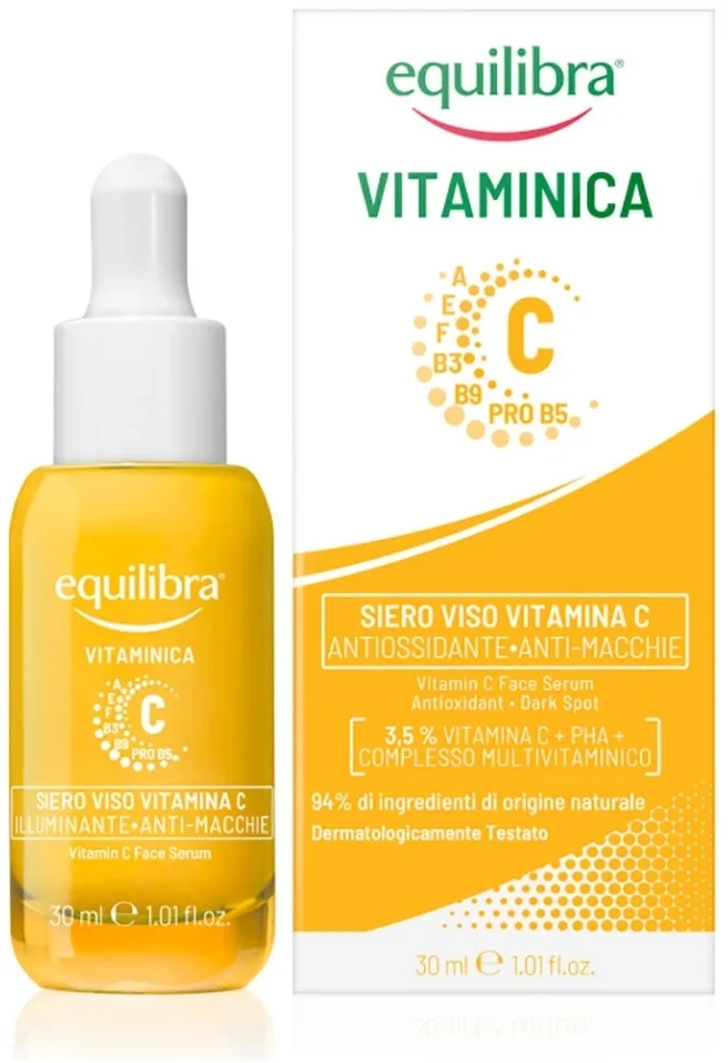 Сыворотка для лица Equilibra Vitaminica Vitamin C осветляющая, с витамином C, 30 мл