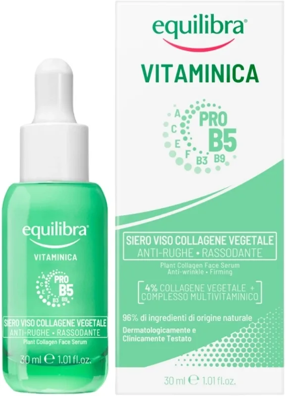 Сыворотка для лица Equilibra Vitaminica Plant Collagen антивозрастная, с растительным коллагеном, 30 мл