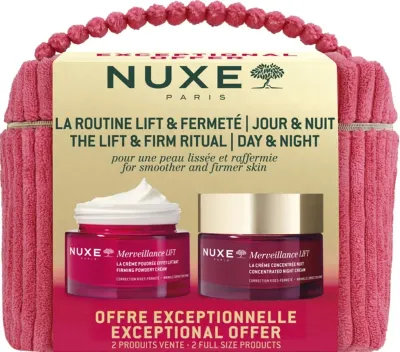 Набор для лица Nuxe Merveillance Lift ночной крем и крем со скваланом и маслом макадамии для зрелой кожи 2x50 мл