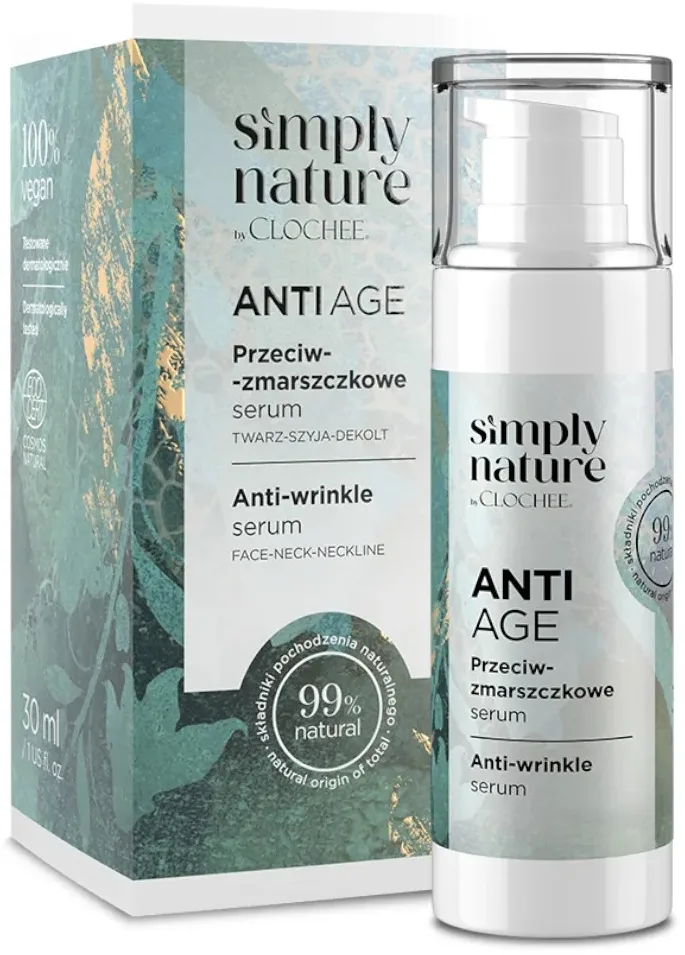Сыворотка для лица Clochee Simply Nature Anti Age противоморщинная, антивозрастная, 30 мл