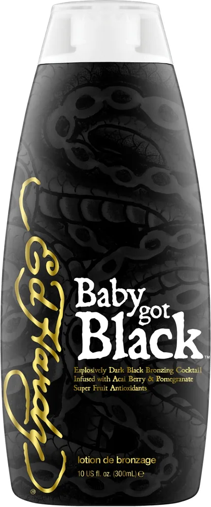 Бронзатор для солярия Ed Hardy Baby Got Black с асаи и гранатом для тёмного загара 300 мл