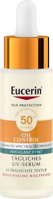Сыворотка для лица Eucerin Sun Protection Oil Control SPF 50+ ультралёгкая, для жирной кожи, 30 мл