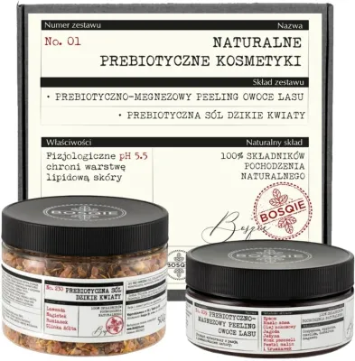 Набор Bosqie Prebiotic Spa соль для ванны Дикий луг 500 г и натуральный скраб для тела с лесными ягодами 300 г