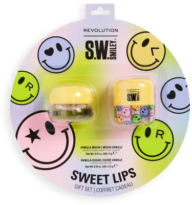 Набор Makeup Revolution x S.W.Smiley Sweet Lips увлажняющий бальзам для губ 9 г и сахарный скраб для губ 5.5 г