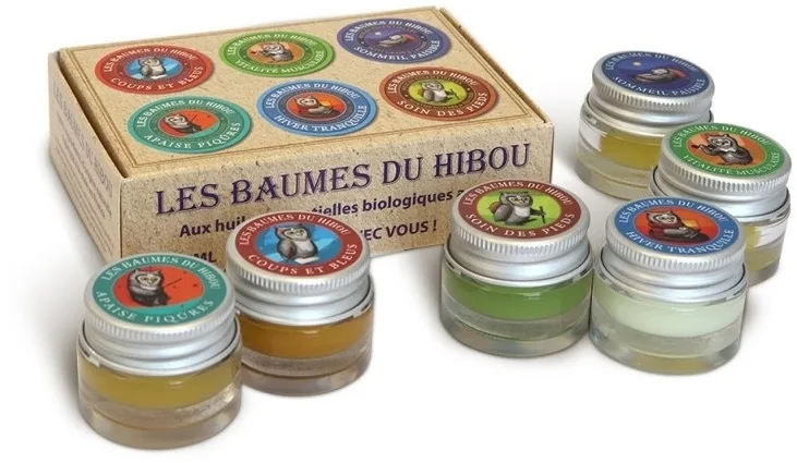 Набор бальзамов Les Baumes Du Hibou шесть бальзамов с растительными маслами и эфирными маслами 6x7 мл