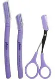 Набор для оформления бровей Plum Beauty бритва ножницы с защитой и футляр — фото 2
