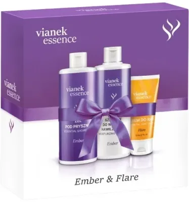 Набор для тела Vianek Essence Ember & Flare гель для душа шампунь и крем для рук с пантенолом 400+300+50 мл