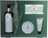 Мужской набор Treffina Сандал гель для душа 200 мл средство для умывания 35 мл бальзам после бритья 80 мл и полотенце — фото 1