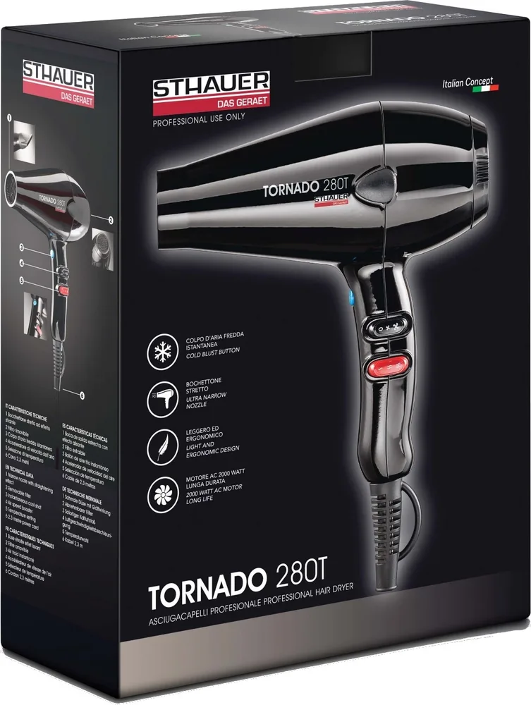 Фен XanitaliaPro Sthauer Tornado 280T 2000 Вт, мотор AC, 490 г
