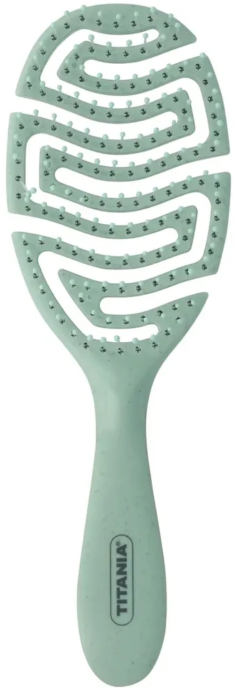 Щётка для волос Titania Flex Brush ультрагибкая, из переработанного пластика, 24 см, зелёная