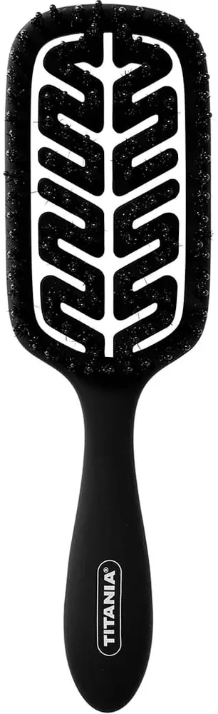 Щётка для волос Titania Flex Paddle Brush для распутывания и блеска, чёрная, 26 см