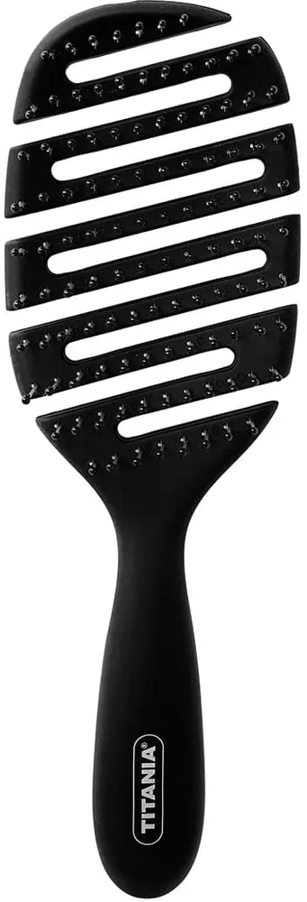 Щётка для волос Titania Flex Brush ультрагибкая, массажная, чёрная, 24 см