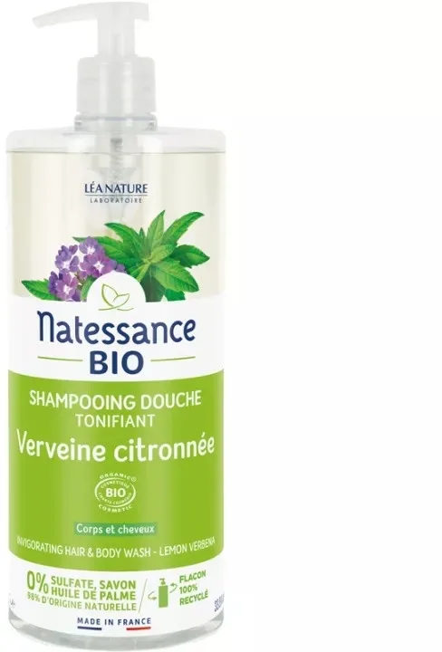Шампунь и гель для душа 2 в 1 Natessance с вербеной лимонной, 1000 мл