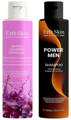 Мужской набор ErthSkin London виноградный гель для душа 300 мл и шампунь Power Men 300 мл
