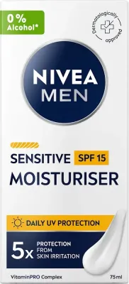 Крем для лица NIVEA MEN Sensitive мужской увлажняющий SPF 15 75 мл