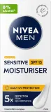Крем для лица NIVEA MEN Sensitive мужской увлажняющий SPF 15 75 мл — фото 1