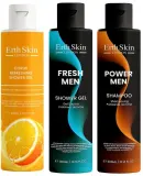 Мужской набор ErthSkin London гель для душа Fresh Men шампунь Power Men и цитрусовый гель для душа 3 шт по 300 мл — фото 1
