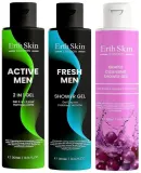 Мужской набор ErthSkin London гель для душа Fresh Men гель для тела и волос Active Men 2 в 1 и виноградный гель для душа 3 шт по 300 мл — фото 1