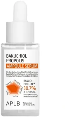 Сыворотка для лица APLB Bakuchiol Propolis Ampoule увлажняющая, с бакучиолом и прополисом, 40 мл